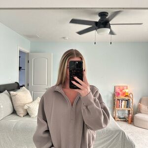 Abercrombie & Fitch Women's Purplish/Gray Half-Zip Pullover